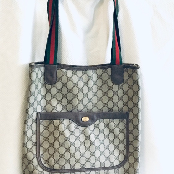 VINTAGE GUCCI GG SUPREME WEB TOTE BAG
